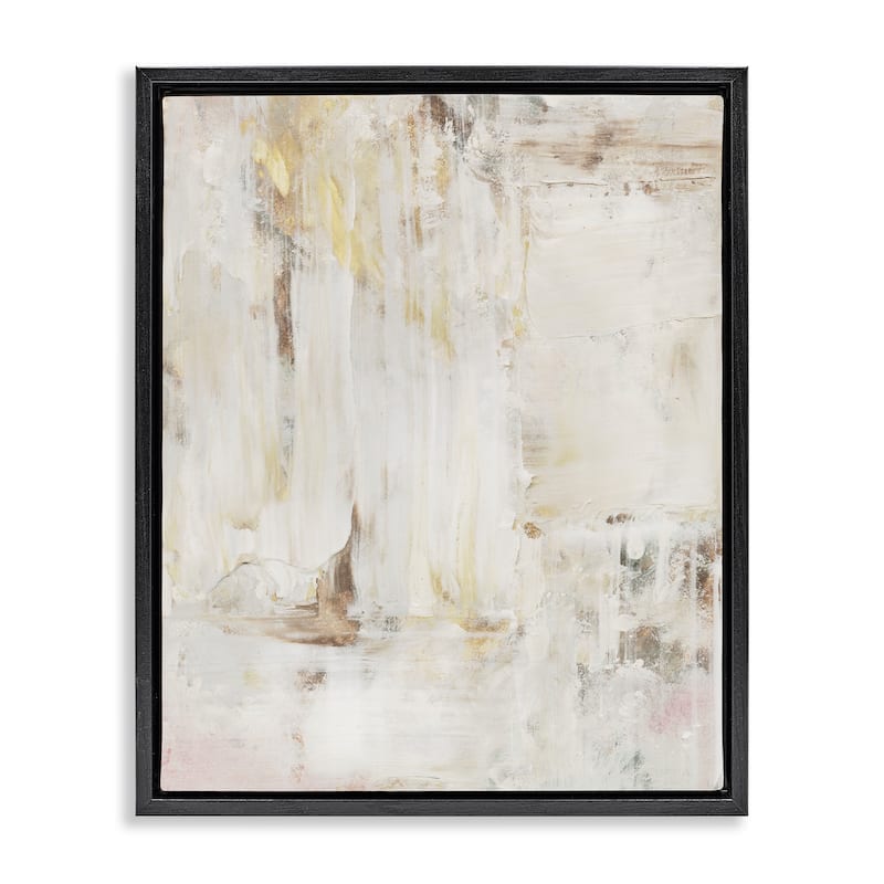 Stupell Natural Muted Abstract Framed Floater Canvas Wall Art Design By Victoria Barnes - 25 x 31 - Black