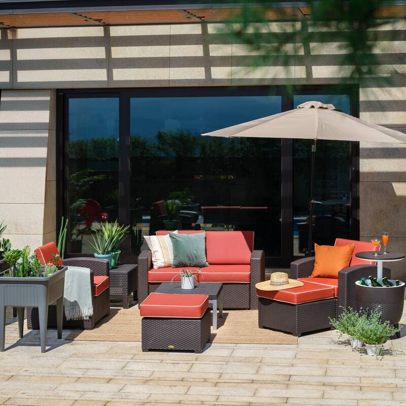 Magnolia Resin All-Weather Loveseat with Cushions