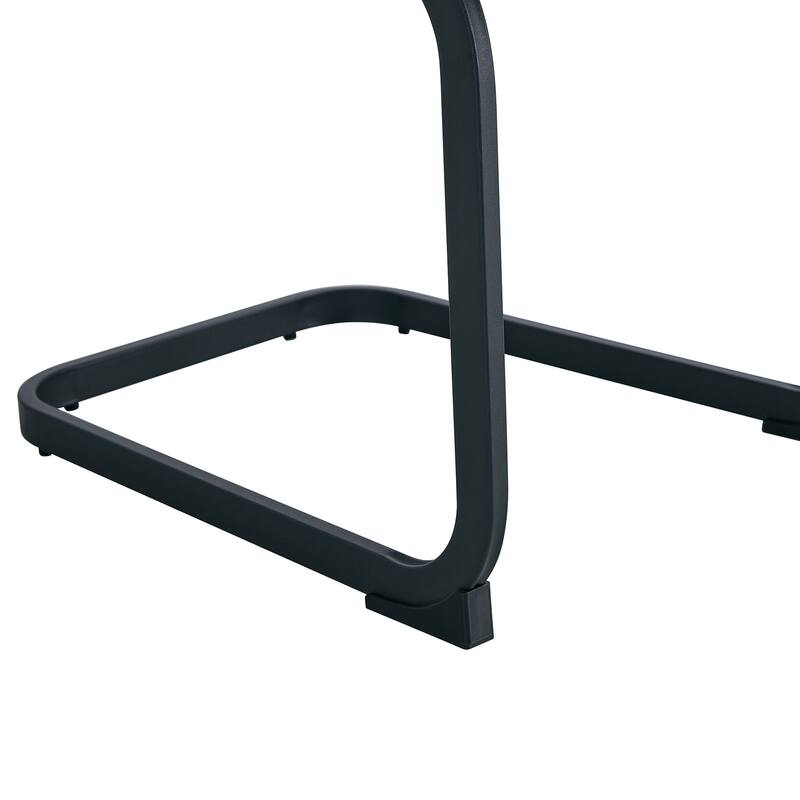 Roomfitters Tech Fabric Dining Chairs with High Back and C-Shaped Black Metal Legs, Set of 4 for Dining Room