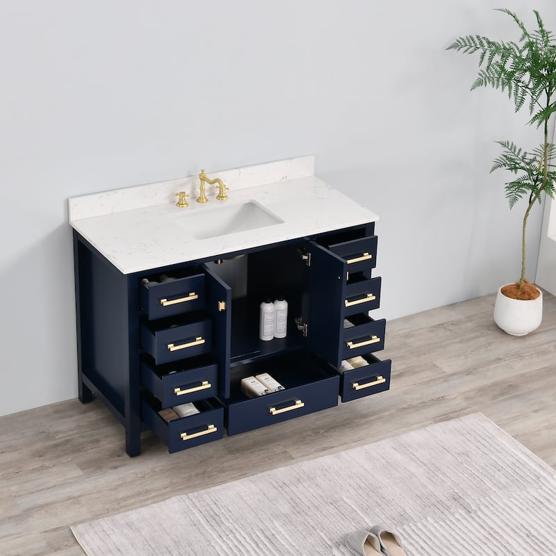 PROOX 48 inch Freestanding Bath Vanity Engineered Countertop and Ceramic Sink