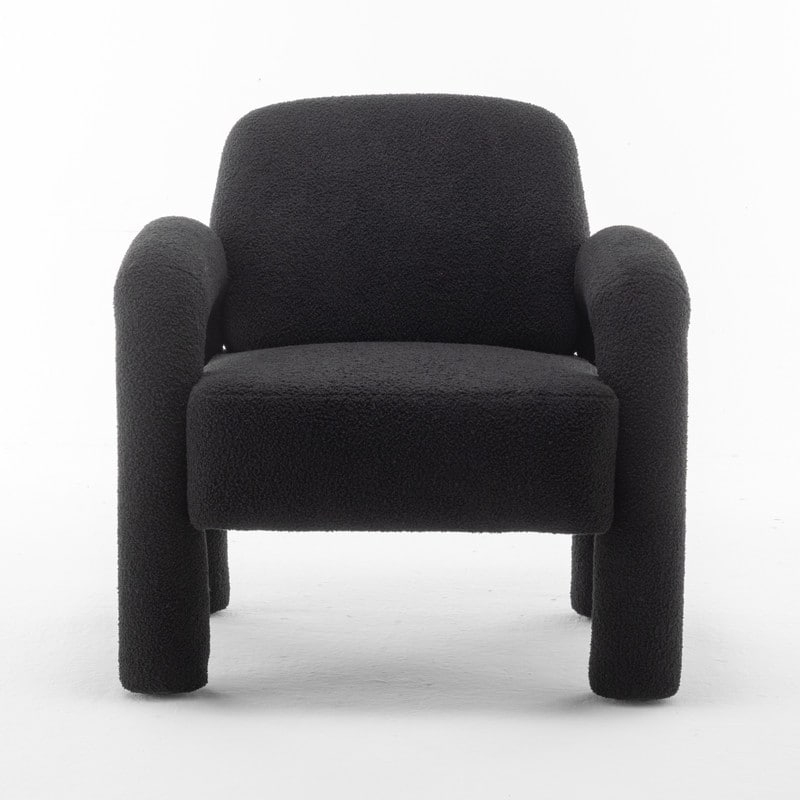 SEYNAR Modern Unique Design Upholstered Accent Chair for Living Room - Black