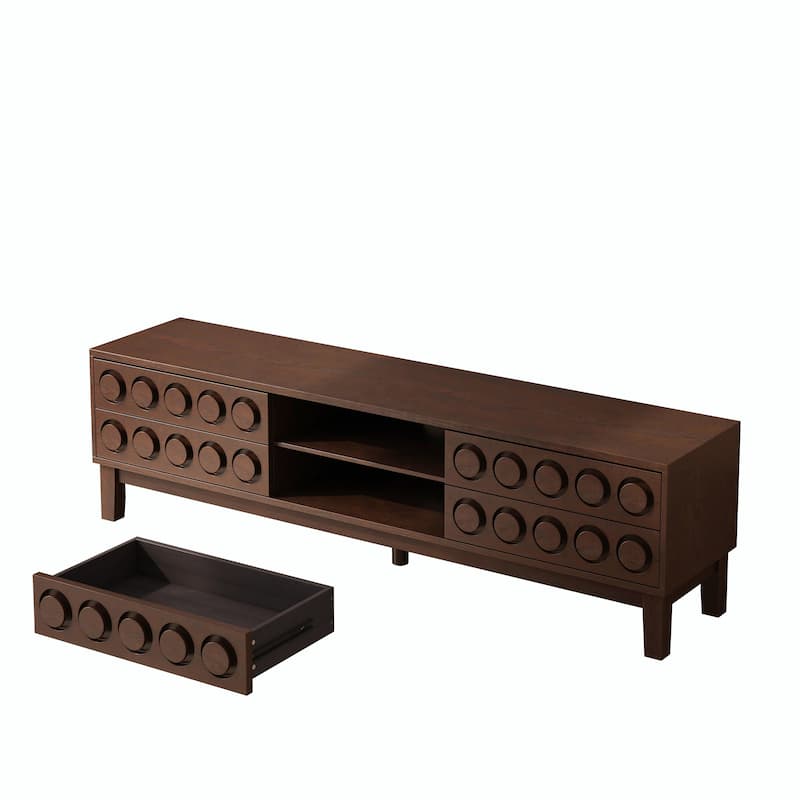 TV Stand for TVs up to 75", Media Console with 4 Drawers, Entertainment Center with Storage