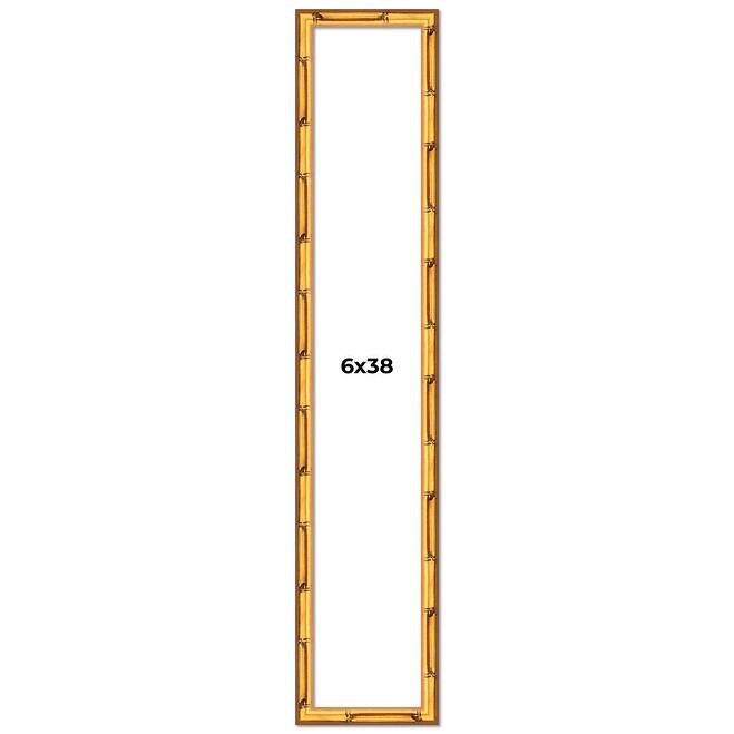 6x38 Frame Gold Bamboo Picture Frame Modern Photo Frame Includes UV Acrylic Shatter Guard Front Acid Free Foam Backing Board
