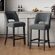 preview thumbnail 23 of 59, Upholstered Counter Height Bar Stools with wood legs for Kitchen Island Dining Room Set of 2 - dark gray