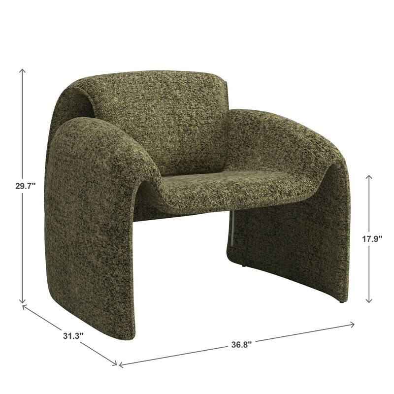 Maratea Round Arm Accent Chair and Ottoman by iNSPIRE Q Modern