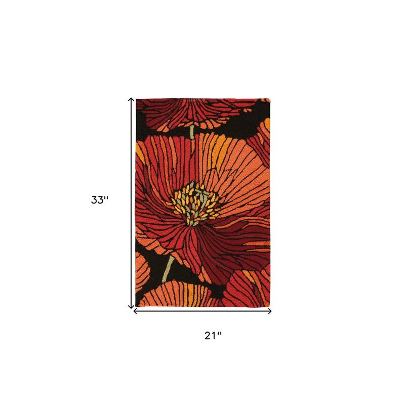 Gavu Floral Traditional Stain Resistant Area Rug By HomeRoots - 33' X '21' X '0.5