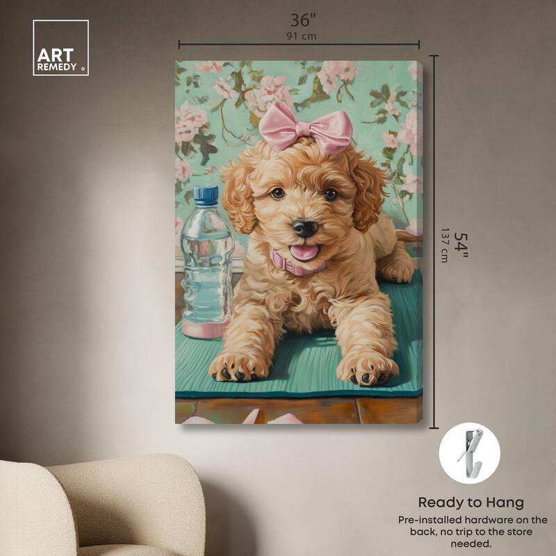 Goldendoodle Dainty Yoga Canvas by Art Remedy, Gallery Wrapped