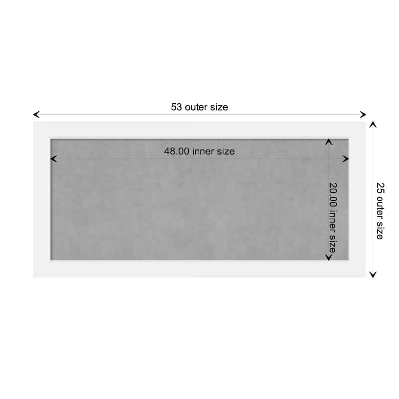 Amanti Art Corvino White Framed Magnetic Board - Board Size 48x20