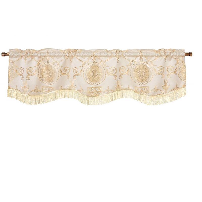 Violet Linen Prestige Emblem Damask, 60" x 15", Straight, Rod Pocket Curtain Valance
