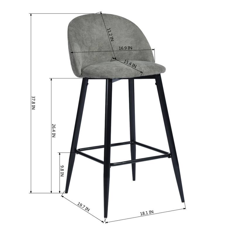 Upholstered Bar Stools Set of 2