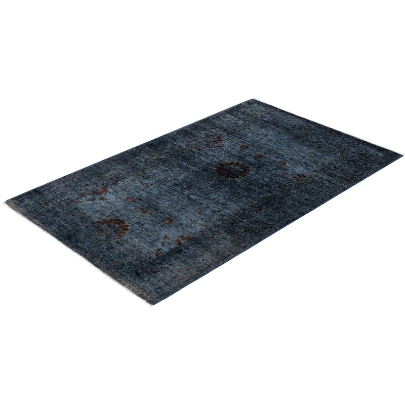 Overdyed One-of-a-Kind Hand-Knotted Area Rug - Char - 3' 0" x 5' 2"