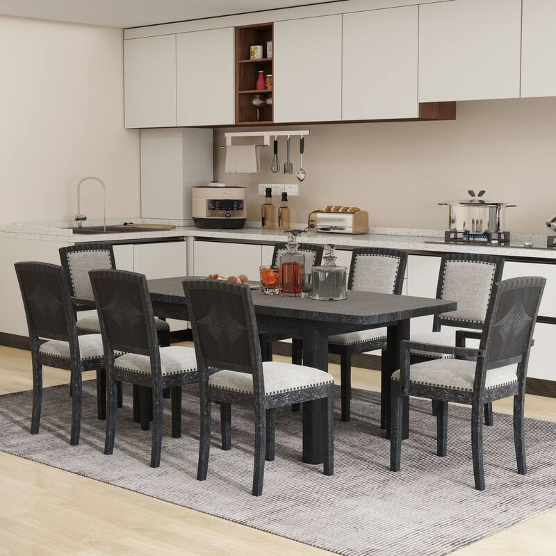 Rustic Extendable Dining Table Set