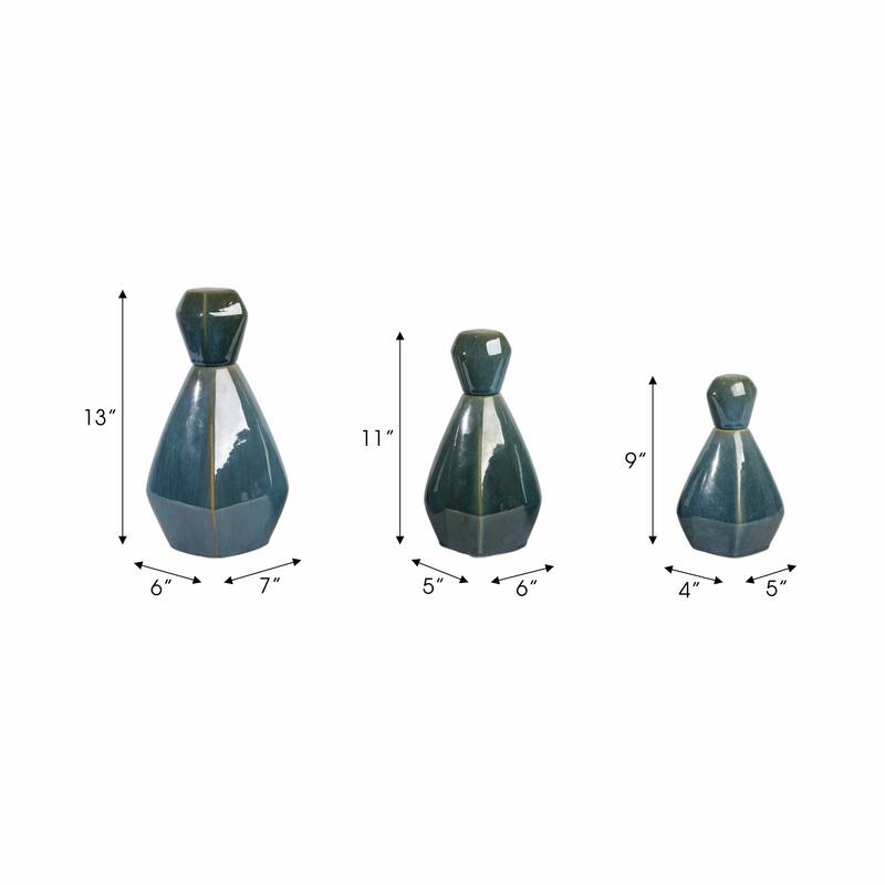 Stoneware Decorative Vases Contemporary Minimalist Sleek (Set of 3)