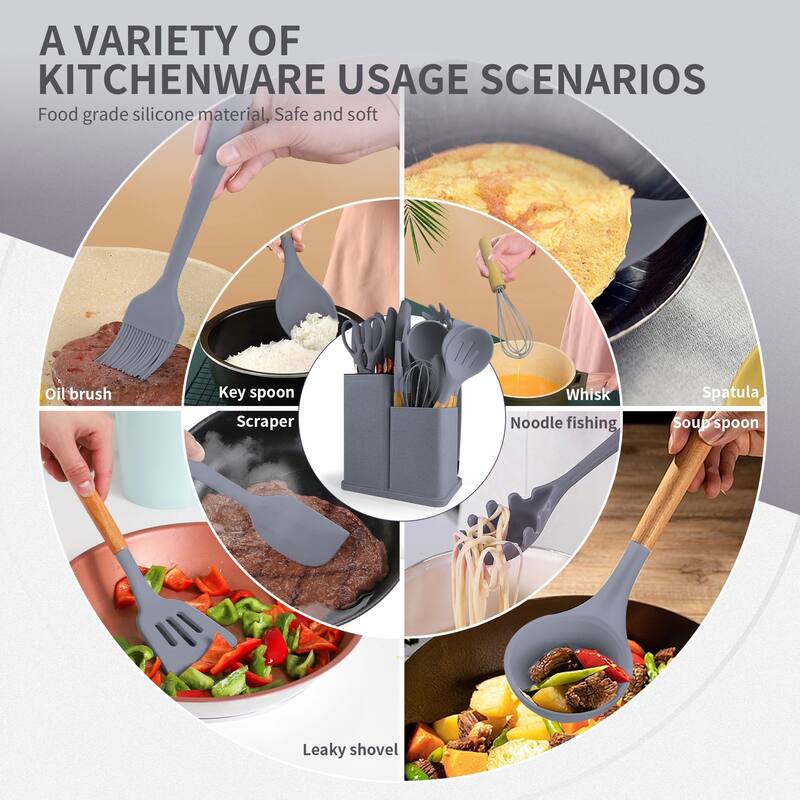 19-piece Non-stick Silicone Assorted Kitchen Utensil Set