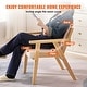 preview thumbnail 7 of 9, Mid-Century PE Rattan Accent Chair Solid Wood Frame - 25.20" x 26.38" x 30.31"