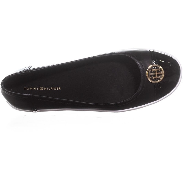 tommy hilfiger flexible leather ballerina shoes