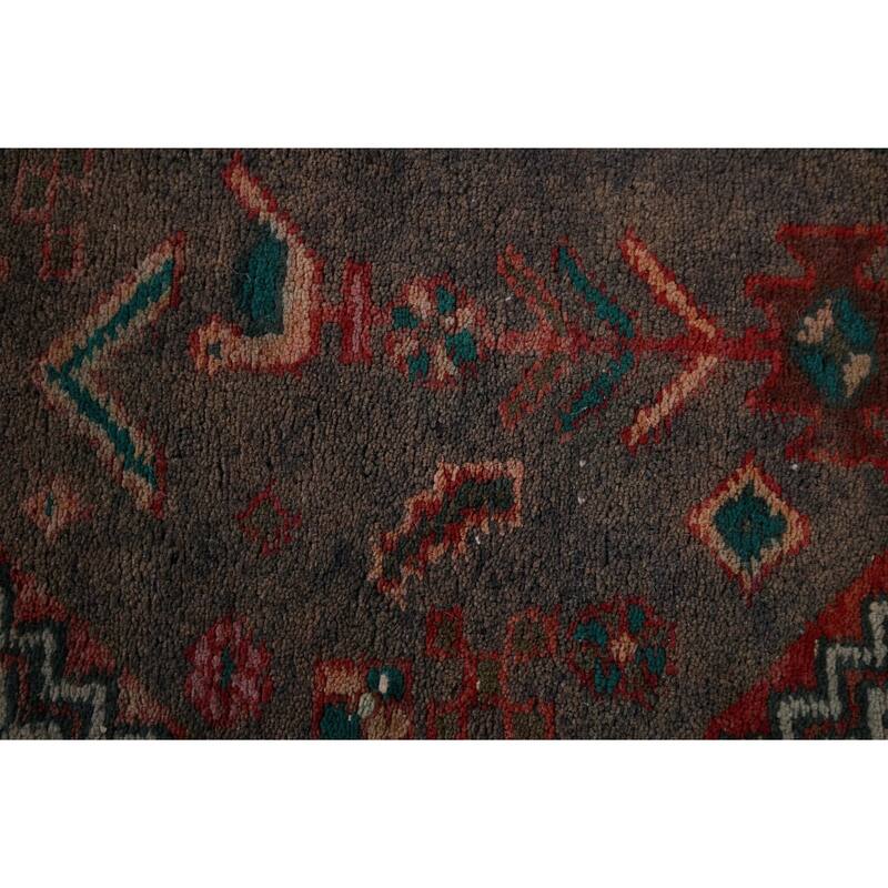 Tribal Heriz Persian Vintage Runner Rug Handmade Wool Carpet - 3'9" x 11'11"