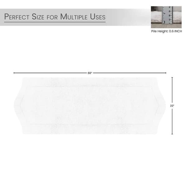 dimension image slide 5 of 15, Home Weavers Bathroom Rug, Cotton Soft, Water Absorbent Bath Rug, Non Slip Shower Rug Machine Washable 22"x60" Runner