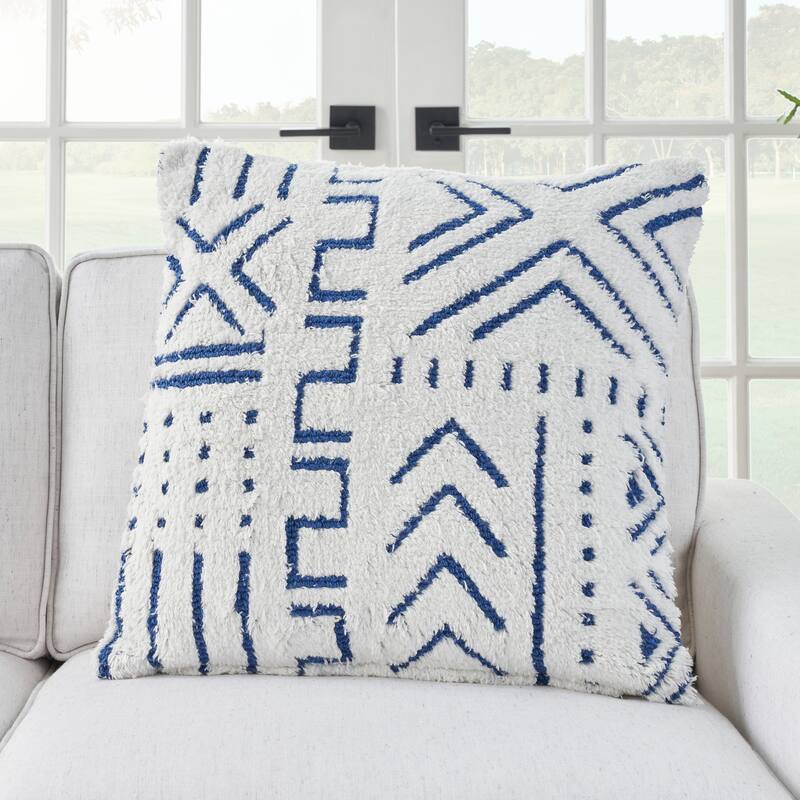 Mina Victory Life Styles Textured Geometric Boho Throw Pillow , ( 20" X 20" )