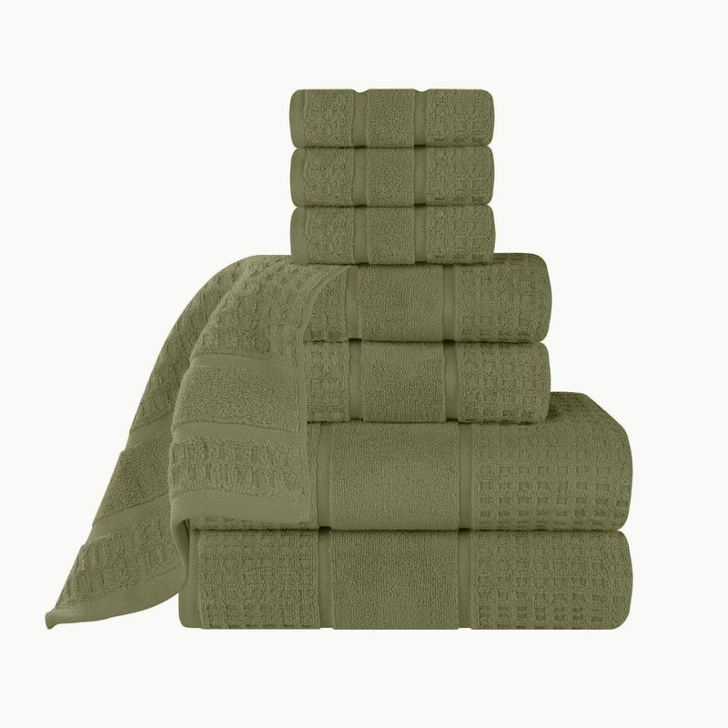 Superior Napa Zero Twist Cotton Waffle 8 Piece Bathroom Towel Set