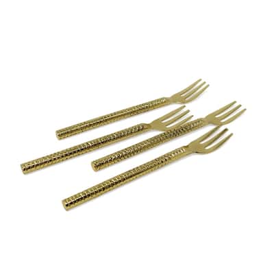 Gold Dessert Spoons/Forks, Set of 4