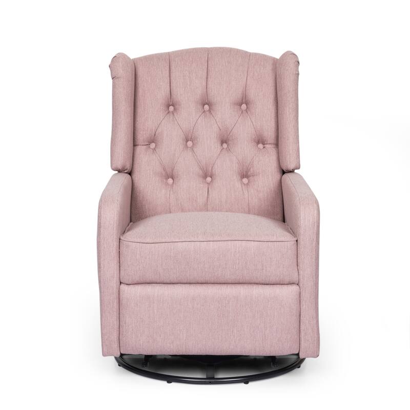 Mohaven Contemporary Tufted Wingback Swivel Recliner by Christopher Knight Home