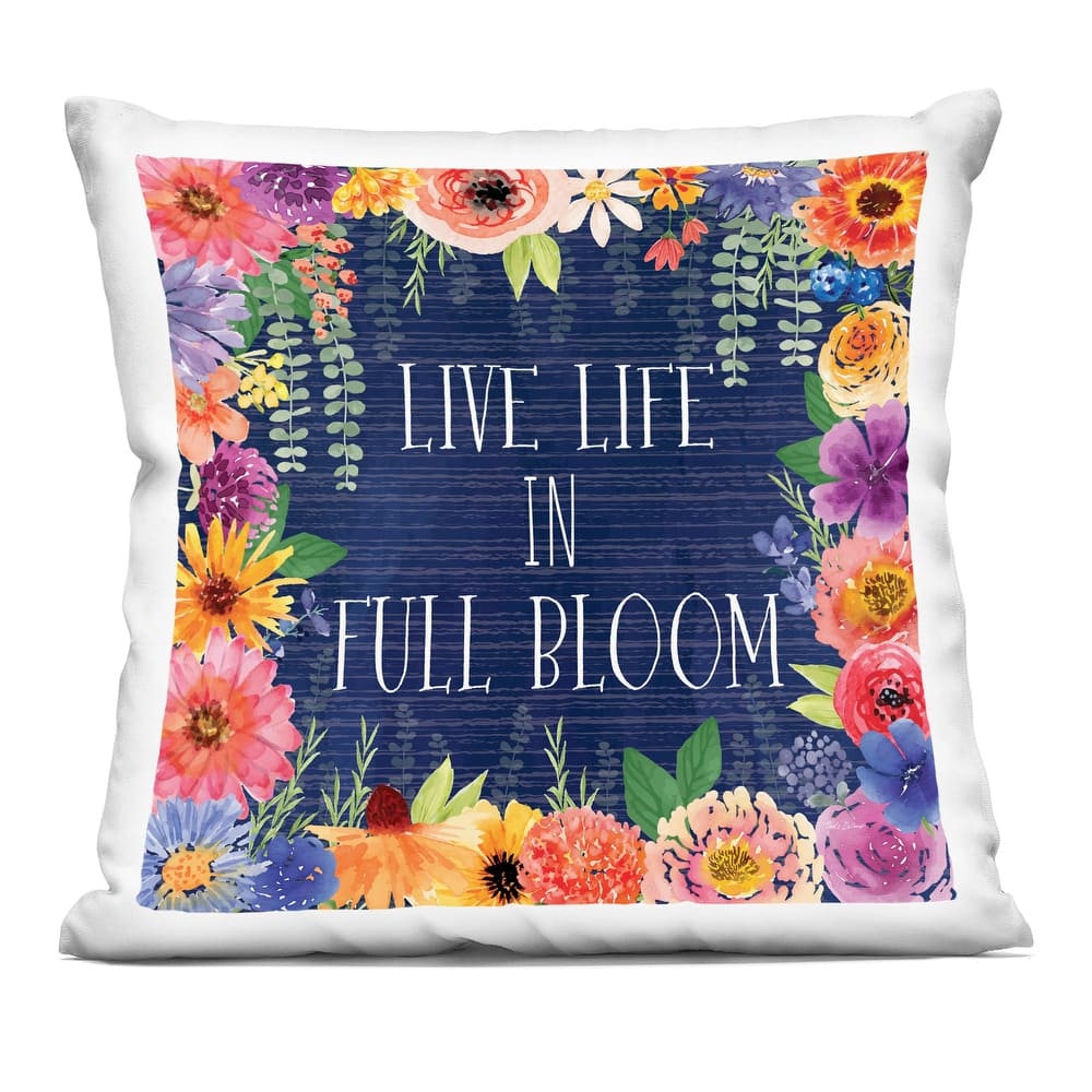 Stupell Live Life in Full Bloom Decorative Printed Throw Pillow Design by Nicole DeCamp