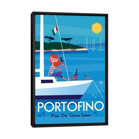 iCanvas "Portofino Sailing" by Gary Godel Framed Canvas Print