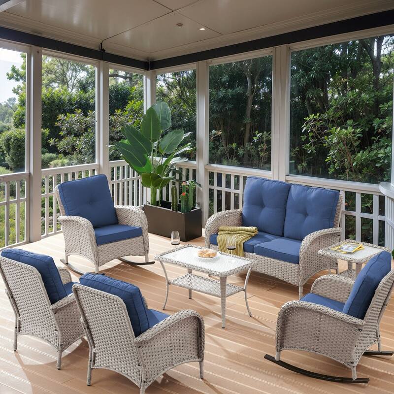 Outdoor Rocker Chair Table with Loveseat Patio Chair