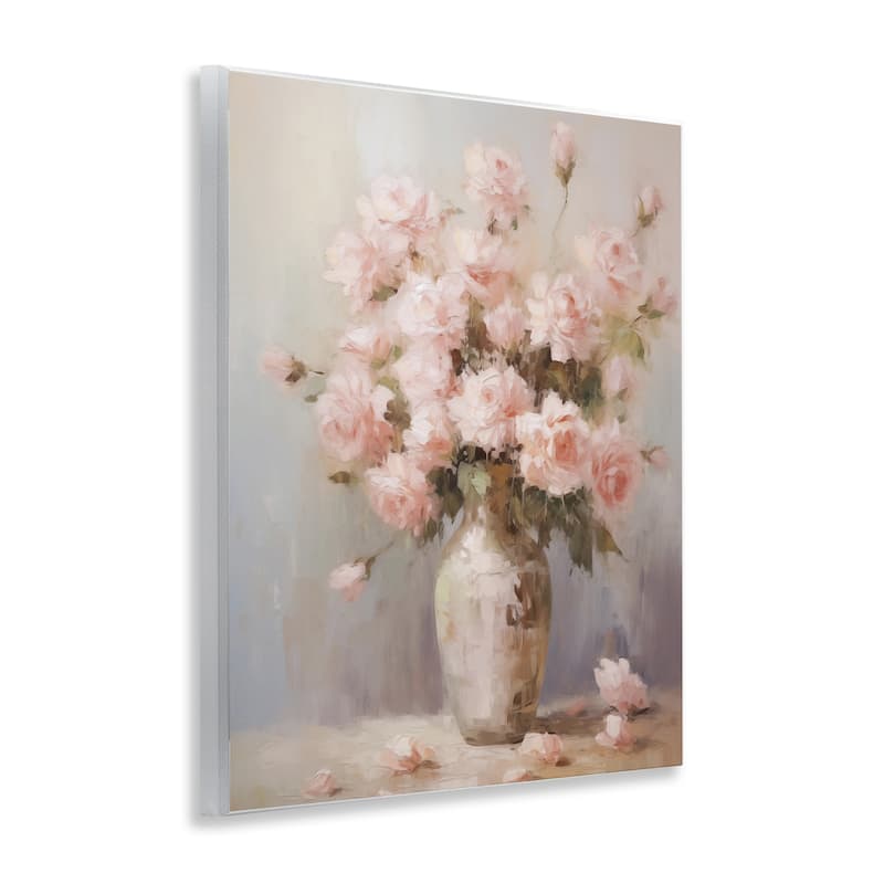 Stupell Vase of Soft Pink Roses Wall Plaque Art Design By Arlington Prints