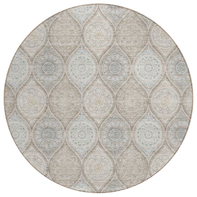 Machine Washable Indoor/ Outdoor Boho Mosaic Chantille Rug