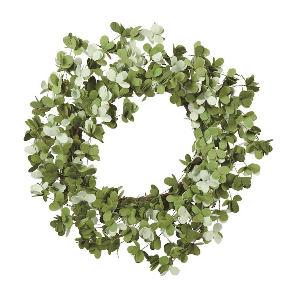 Transpac Polyester 22.05" Multicolor Spring Floral Clover Wreath