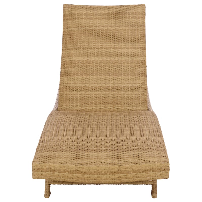 SAFAVIEH Outdoor Living Alex Quick Dry Foam Lounger - 78"W x 26"D x 15"H - Natural/Taupe