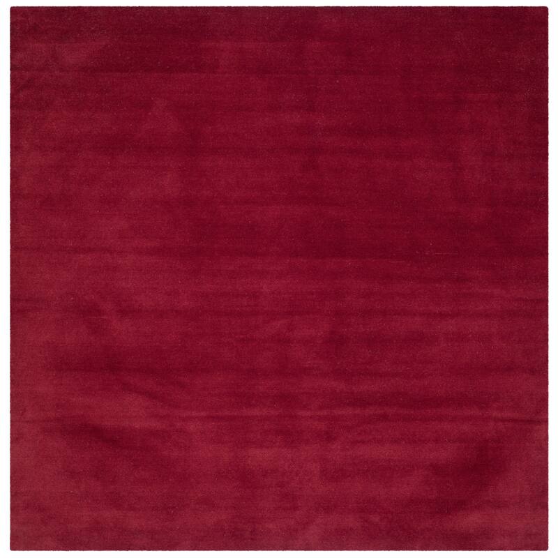 SAFAVIEH Handmade Himalaya Colorweave Plaid Modern Wool Rug - 6' Square - Red