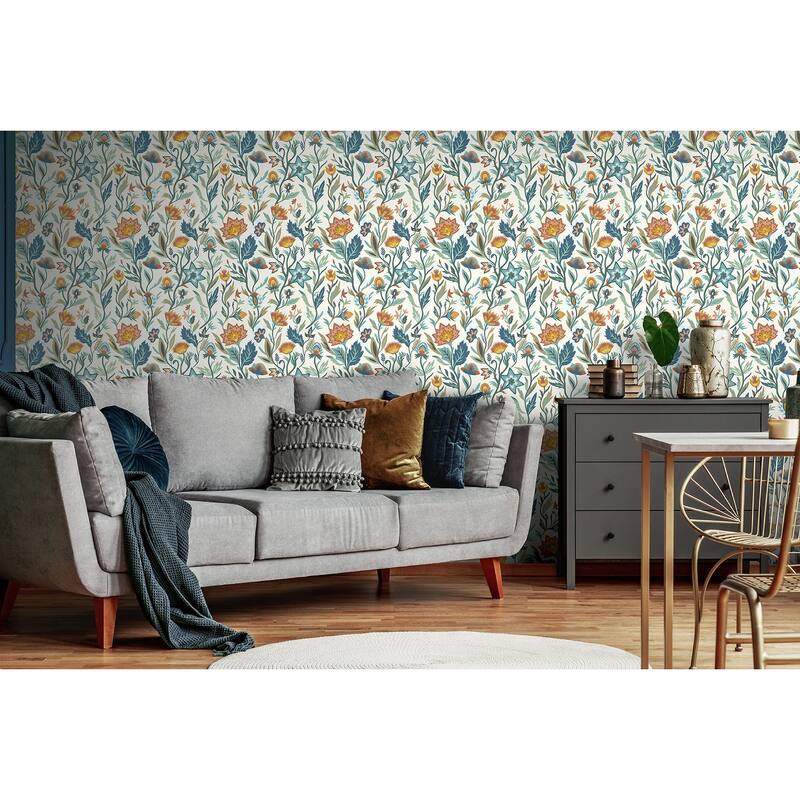 Arthouse Mallory Blue Vivid Floral Wallpaper