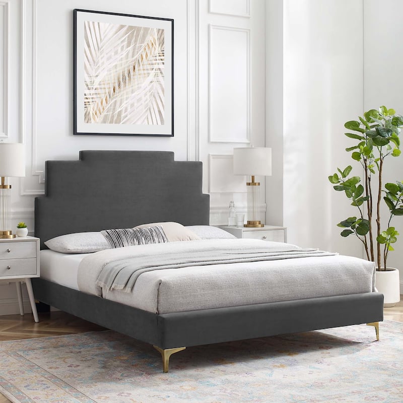 Lindsey Performance Velvet Twin Platform Bed