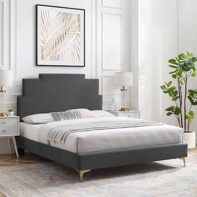 Lindsey Performance Velvet Twin Platform Bed