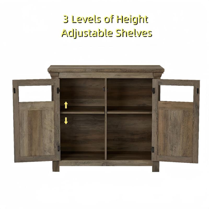 38" Bar Cabinet Large Buffet Sideboard Wine Cabinets with 2 Doors