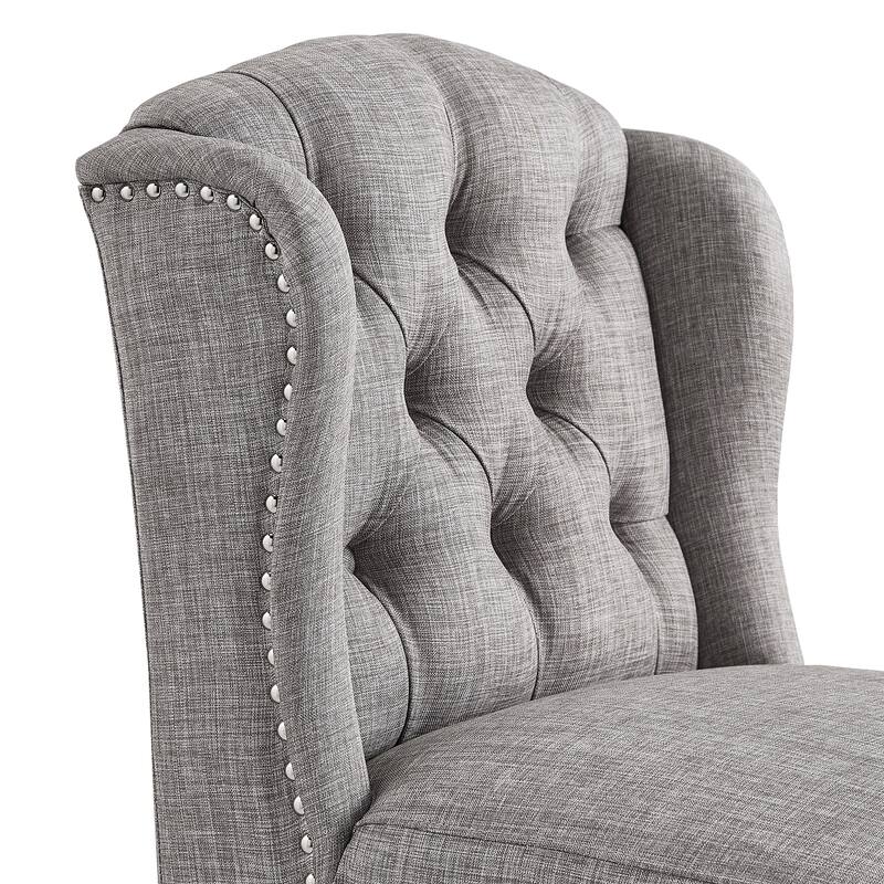 Lakin Tufted Linen Upholstered Stool (Set of 2) by iNSPIRE Q Artisan