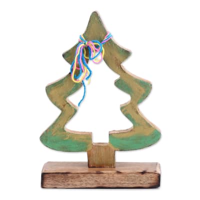 Novica Handmade Joyful Present Wood Sculpture