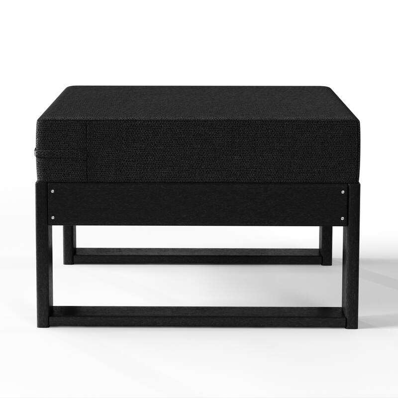 Endless Patio Deep Seating Ottoman with Black Frame