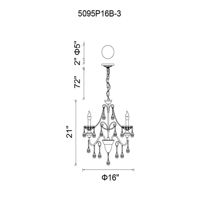 Keen 3 Light Up Chandelier With Black Finish