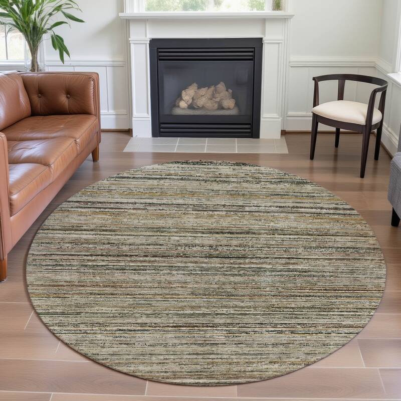 Premium Washable Super Soft Ombre Stripes Mayfield Rug - Beige - 8' x 8'
