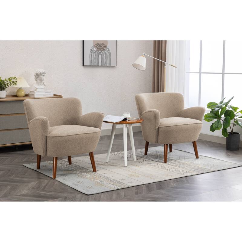 Porthos Home Nolan Fabric Upholstered Accent Chair with Rubberwood Legs