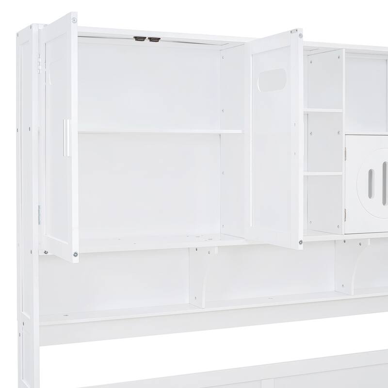Solid Pine Wood Daybed with Storage, 2 Drawers & Shelf, Full Size with Easy Assembly
