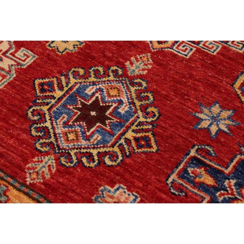Rustic Super Kazak Janes Red/Beige Hand Knotted Wool Rug - 8'2'' x 10'3''