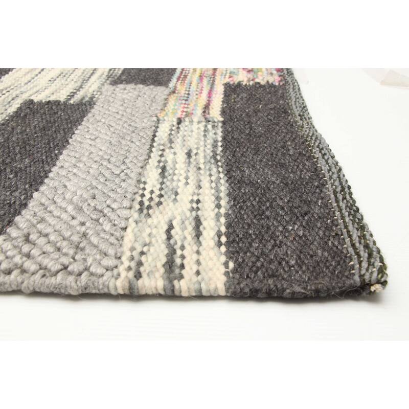 ECARPETGALLERY Braid weave Sienna Grey Wool Rug - 5'8 x 7'9