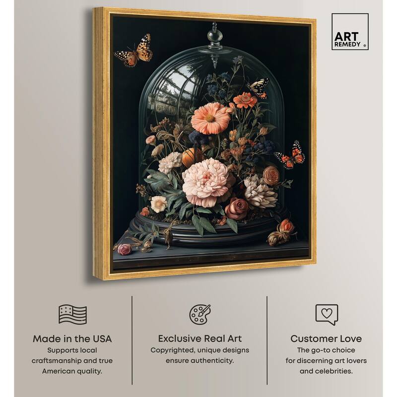 Bell Jar Garden I Canvas by Art Remedy