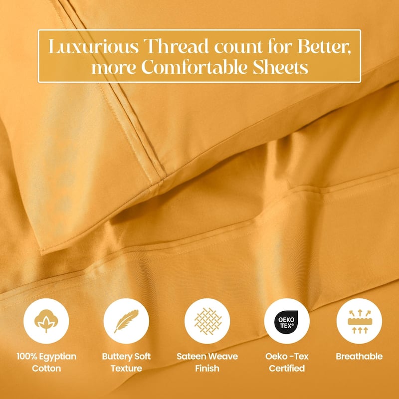 Blue Nile Mills 1200 Thread Count Egyptian Cotton Deep Pocket Sheet Set