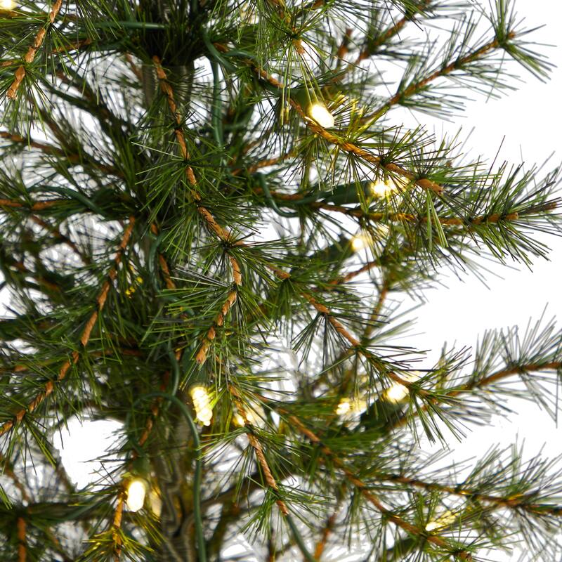 3’ Pre-Lit Mini Artificial Christmas Potted Tree, Clear LED lights - 3 Foot